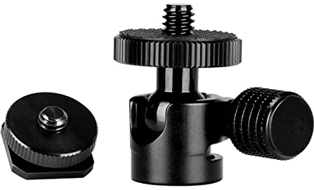 koolehaoda 1/4 Super Petite caméra Rotule Rotule trépied avec Adaptateur de Sabot pour Appareil Photo Reflex numérique (1/4 tête sphérique)