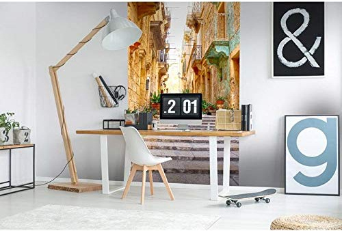 Vlies Fototapete SCHMALE STRAßE 150 x 250 cm | Vliestapete - Wandtapete inklusive Kleister | PREMIUM VLIES QUALITÄT