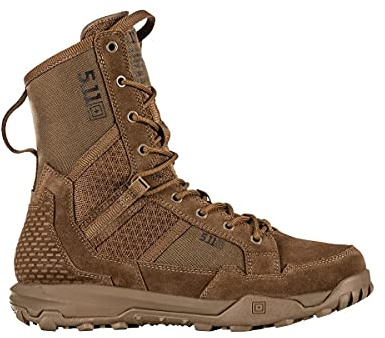 5.11 Tactical Men’s A/T All-Terrain 8-inch Military Style Boots for Snow, Hiking, Work – Non-Zip, Water-Resistant, Dark Coyote, 9 Regular, Style 12422