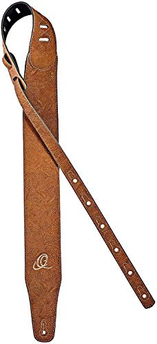 Ortega Guitars Vegan Series Gitarrengurt - Breite 75 mm PVC Braun | Länge verstellbar, für Akustik Gitarre / Bass, E-Gitarre, E-Bass, OSVG-75TN