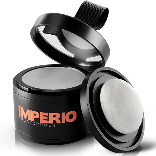 IMPERIO Root Touch Up Powder - Hairline Powder for Women and Men, Waterproof Root Touch Up to Cover Roots - Super natural Colours - 4g (Light Grey)
