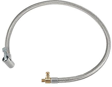 X AUTOHAUX Auto Fahrrad Luftpumpe Schlauchadapter Schnellkupplung 60cm Goldton, Silberton