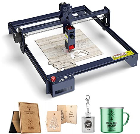 Machine à graver laser A5 M50, 40 W Laser CNC, mise au point fixe 5-5,5 W 0,08 x 0,08 mm, point compressé, fraiseuse à bois CNC, protection des yeux, machine à graver DIY, découpe du bois