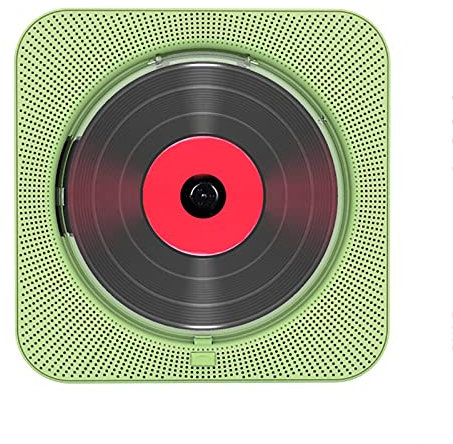 CD Player Wall Hanging Stationary Type Bluetooth Compatible Compact Fashionable Speaker Repeat With Lid Timer function Green