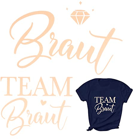 COLOFALLA 8 Stück Accessoires Frauen Bügelbild für JGA 1 Pcs Braut 7 Pcs Team Braut Aufbügler Bilder zum Aufbügeln Dekoration für Junggesellinnenabschied Verlobung Brautparty Hochzeit