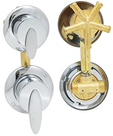 Panneau Douche Laiton 3/4/5 Voies Robinet Mitigeur Eau Chaude et Froide Commutateur Colonne Contrôle Chauffage Mélangeur Vave Inverseur, Cartouche Céramique (Conjoint- Intubation 5 Voies- A)