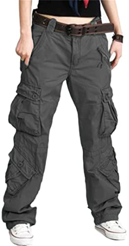 Générique JIER Pantalon Cargo en Coton pour Femme avec Poches, Pantalon Cargo De Combat Décontracté en Plein Air, Vêtements De Travail De Randonnée