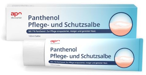 apodiscounter Panthenol Pflege- und Schutzsalbe (1x 100 ml) - Mit Panthenol & Vitamin E - Panthenol Salbe für empfindliche, rissige & greizte Haut