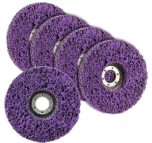 Disques de Nettoyage Meuleuse CSD Disque 125 x 22 mm, 5 Pièces Disque Abrasif pour Meuleuse D'angle, Pour Traitement de Surface Peinture Disque Abrasif pour Meuleuse D'angle(Violet)