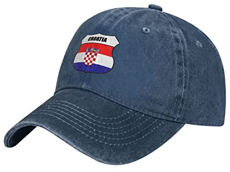 BAAROO 2022 Marine Kroatien Flagge Schild Gewaschen Denim Baseball Cap Hut Baumwolle Unisex Vintage Trucker Hüte, #1516, M, #1516, Taglia unica-M