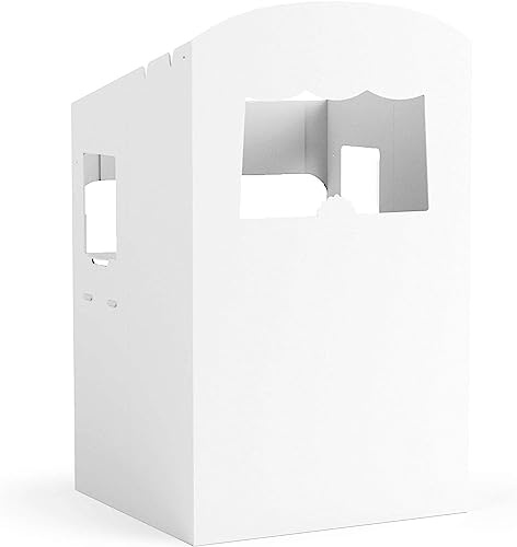 FOLDZILLA Teatrino delle Marionette 0,75 x 0,70 x 1,25 m teatrino di Cartone - Teatro delle Marionette Bianco per colorare/attaccare Sticker