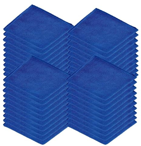 Microfibre Cleaning Cloths, Pack of 40, Large, Dark Blue Super soft 40 x 40 cm