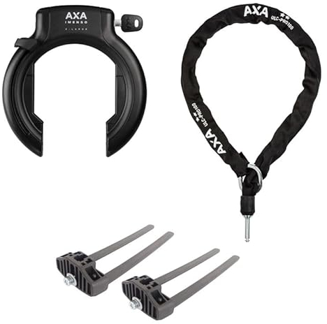 Axa Rahmenschloss Imenso X-Large Fahrradschloss Fahrrad Bike Lock (Schlüssel abziehbar, Kette 100cm/8,5mm Ø ULC Pro)
