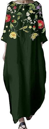 Cocila Vestito Donna Corto Sexy in Pelle per Battesimo Elegante, Morbido Lungo Abbigliamento Stile Etnico, Estate (Verde, XL)