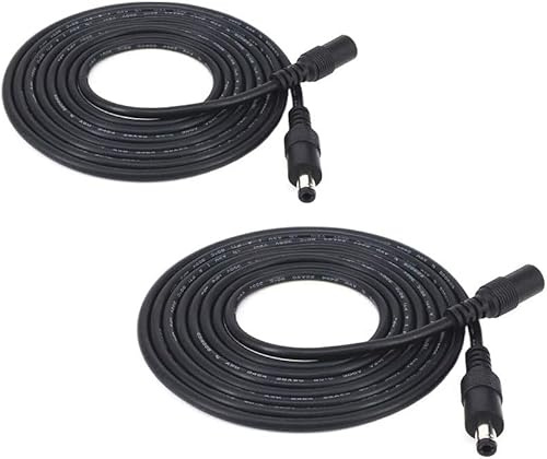 2pcs schwarz 3m/9.84ft DC Verlängerungskabel Stecker auf Buchse Stecker Verlängerungskabel 5.5mm * 2.5mm Stecker Netzteil Power Plug Hohlstecker Strom verlängerungskabel