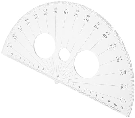 HOODANCOS Half Circle Protractor for Students Plastic Measuring Tool Lightweight and Portable Ruler for Math and Drawing for School and Office Use