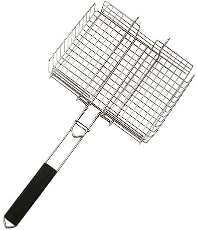 Toddmomy Grille de Barbecue Pliable pour Griller Poisson et Viandes Portable en Fer Plaqué Support Solide pour Camping et Fête Usage Extérieur