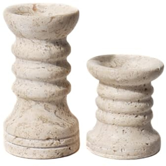 Marmor Kerzenständer, Stumpenkerzen Marmor Kerzenhalter Retro Kerzenhalter Travertin Kerzenhalter Kerzenständer für Stabkerzen Travertine Teelichthalter Kerzenhalter Deko für Haus Restaurant