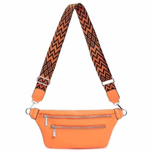 OBC Damen Brusttasche Tasche Crossbody Gürteltasche Umhängetasche Hüfttasche Cross-Over Bodybag Orange
