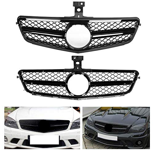 TTTao Auto Front Kühlergrille für Benz C Class W204 2008 2009 2010 2011 2012 2013 2014,stark und robust Auto-Frontstoßstangengrill Zubehör