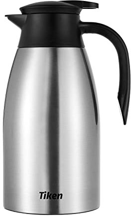 Tiken 2.5L Caraffa Termica per il Caffè da, Brocca Isolante in Acciaio Inossidabile per il Caffè, Tè e altre Bevande Calde e Fredde