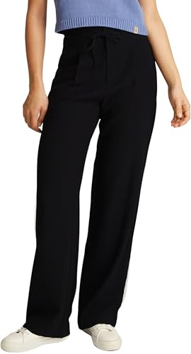 Calvin Klein Pantalón de Tela Mujer Ecovero Relaxed Straight Pant con cinturón, Negro (CK Black), 27W