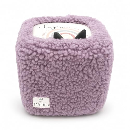 Milaboo® hochwertiger Teddybezug für Toniebox 1 und 2 – Handgefertigt in Deutschland, mit weichem Teddystoff, Schutzhülle und kinderleichte Handhabung (lila)