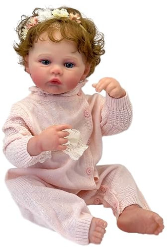 YIHANGG 48cm Realistisch Reborn Baby Puppe Weicher Ganzkörper Silikon Baden Wasserdicht Kleinkind Prinzessin Mädchen mit Blondem Haar Geburtstag Weihnachten Geschenk