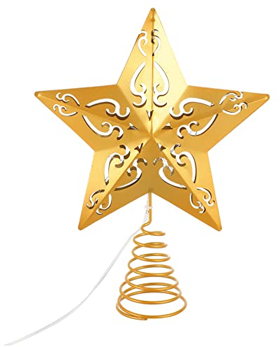 PRETYZOOM 1pc Weihnachten Baum Baum Top Sterne Decor String Licht Gold Eisen Handwerk Weihnachten Baum Schmuck für Festliche Dekoration