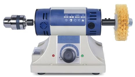 YHJLZNA Mini Table Saw See Rock Lapidary Polisher Adjustable Variable Speed Bench Lathe Rock Saw Lapidary Buffer, Jewelry Making Polisher for Jewelry, Wood, Amber, Metal, Jade