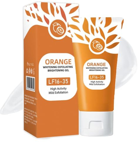 Gels Blanchissants Exfoliants à L'orange,Gel Blanchissant Pour Le Corps éclaircissant La Peau,Gel Blanchissant Exfoliant Pour Le Visage Pour Tous Peau,Orange Exfoliating Whitening Gels (1PC, 50g)