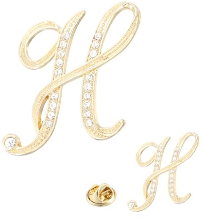 PATIKIL Brief Brosche Pins, Größen Buchstaben Strass Perle Broschen Set Metall Kristall Alphabet A-Z Reversnadel für Damen Schmuck Geschenk Anzug Kleidung Hut Kleid Mantel