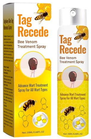 FVPKYUR 20ml Spray De Abeja, Spray De EliminacióN De Verrugas, Tag Recede Veneno De Abeja, Eliminación De Lunares, Con Extractos Vegetales Natural De Acción Rápida Sin Dolor Unifica El Tono De Piel