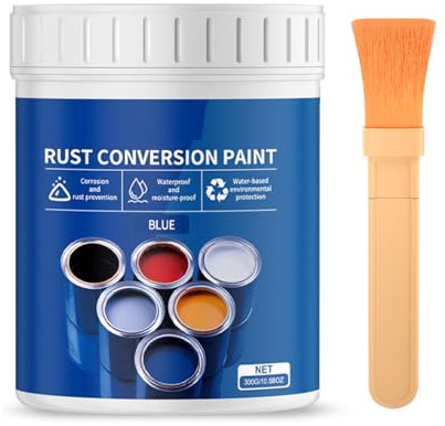 THINCAN Pintura inhibidora a base de agua de 300 g con pincel que proporciona un revestimiento protector resistente a la intemperie y colorido para superficies metálicas