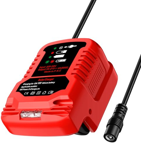 YNDZ Solarladegerät für Einhell 18V Power X-Change Akku, Eingang 22-30V, Ausgang 21V 4A Max, Solar Ladegerät kompatibel mit Einhell 18V Akkus