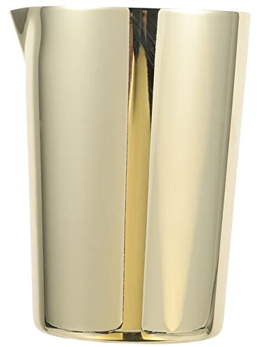 CLISPEED Stainless Steel Mixing Glass and Cocktail Shaker Pitcher Gold Plated Metal Drink Mixing Glass for Home and Bar Use Professional Bartender