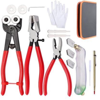 16Piece Heavy Duty Steel Tile Cutter Set Carbides Glass Cutting Tool for Smooth Accurate Glass Art Designs Professional Mosaicss Tile Cutter Kit