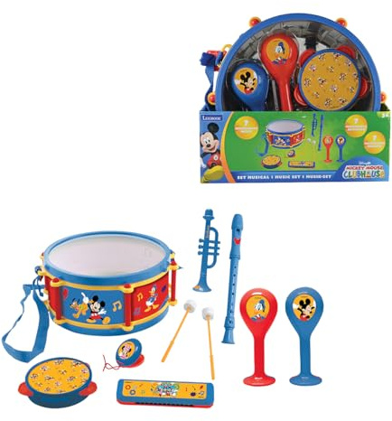 Lexibook, Set Musicale 7pz Topolino, Blu, Rosso, K360MCHLXB