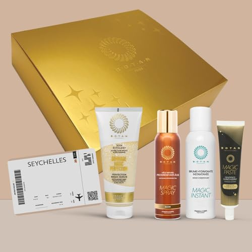 BOTAN Care Ritual Gift Set - Special Seychelles - Anti-Aging Progressive Bronzing Spray, Scrub & Moisturizing Mist - Natural Tan Routine - Birthday, Mother's Day, Valentine's Day