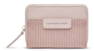 Kapten & Son Geldbörse Damen | Bergen Pro Wallet Small Cord Rose Clay | Portemonnaie Damen Klein Rosa | Geldbeutel mit 8 Kartenfächern & Kleingeldfach | 9,5X 11,5X 3,5 cm