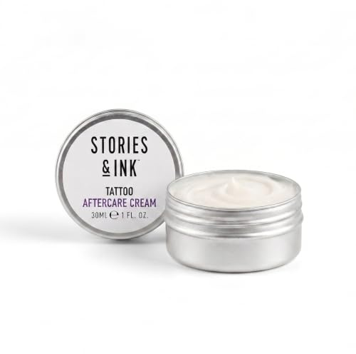 Stories & Ink Tattoo Aftercare Cream 30ml Tin | Fragrance-Free Soothing Care for Fresh Tattoos | Vegan, No Petrolatum or Mineral Oil