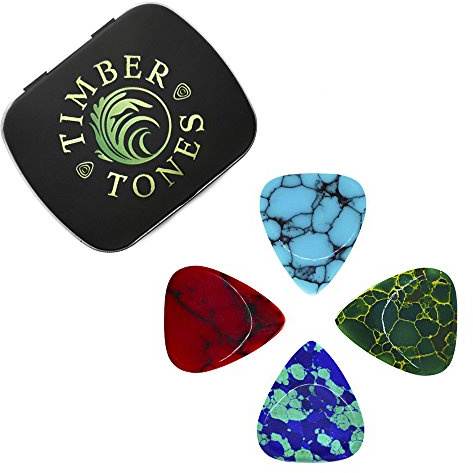 Stone Tones Plektren, 4er-Pack mit 4 verschiedenen Designs