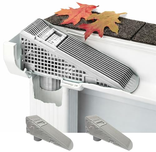 The Gutter Guard - Wedge Eliminates Downspout Pipe Clogs From Leaves and Debris - 2-Pack (2 pack, Grey)