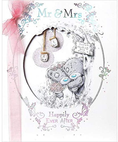 Me to You Mr and Mrs Happily Ever After Wedding Card,White
