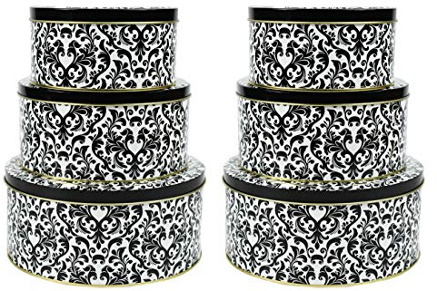 Black Duck Brand Set of 6 Nesting Tins! Perfect For Storing Cookies, Craft Supplies, Children's Toys, etc.