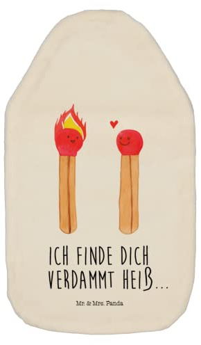 Mr. & Mrs. Panda Wärmflasche Streichhölzer - Geschenk, Liebesgeschenk, Ehefrau, Liebesbeweis, Körnerkissen, Jahrestag, Wärmflaschenbezug, Kleine