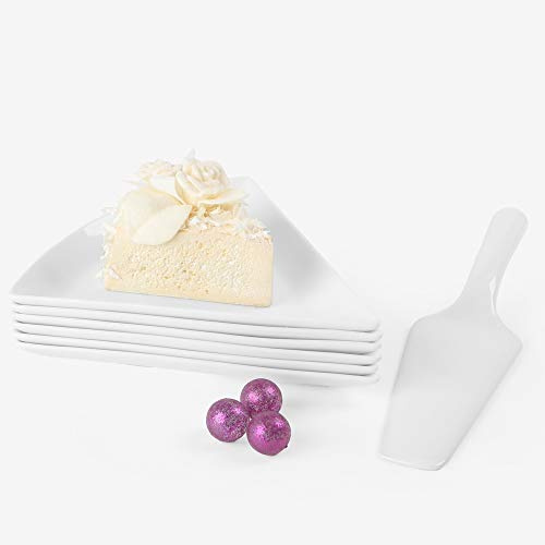 Holst Porzellan PL 19 SET 7 Kuchen-Servierset mit Kuchenheber 7-tlg, Porzellan