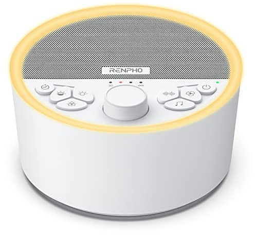 RENPHO White Noise Machine Baby, Tragbare Weißes Rauschen Sound Machine für Neugeborene, 29 Musik-Stofftier und Licht, Baby Einschlafhilfe USB Wiederaufladbar