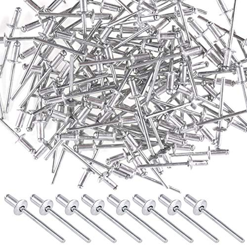 Mardatt Lot de 120 rivets aveugles en aluminium de 4 x 8 mm, rivets pop décoratifs pour tôle, travail du bois, industriel