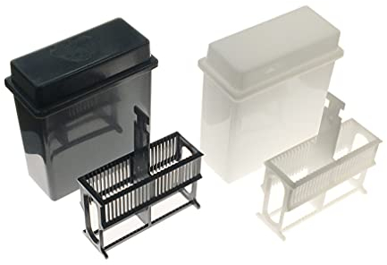 MUHWA 24 Places Mikroskop-Objektträger und Glas, 2 Sets, grau/weiß